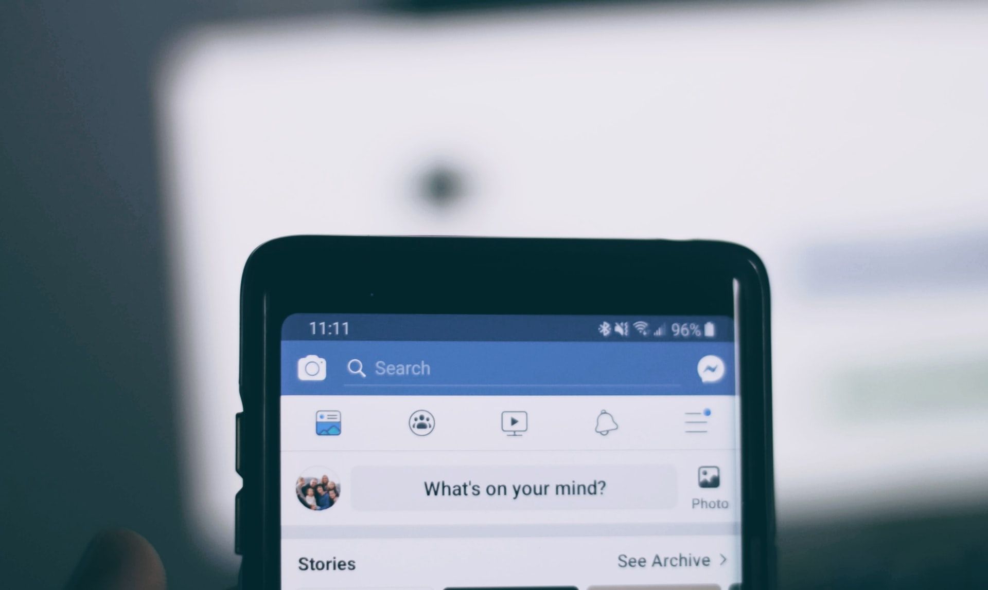 Facebook opened on a smartphone